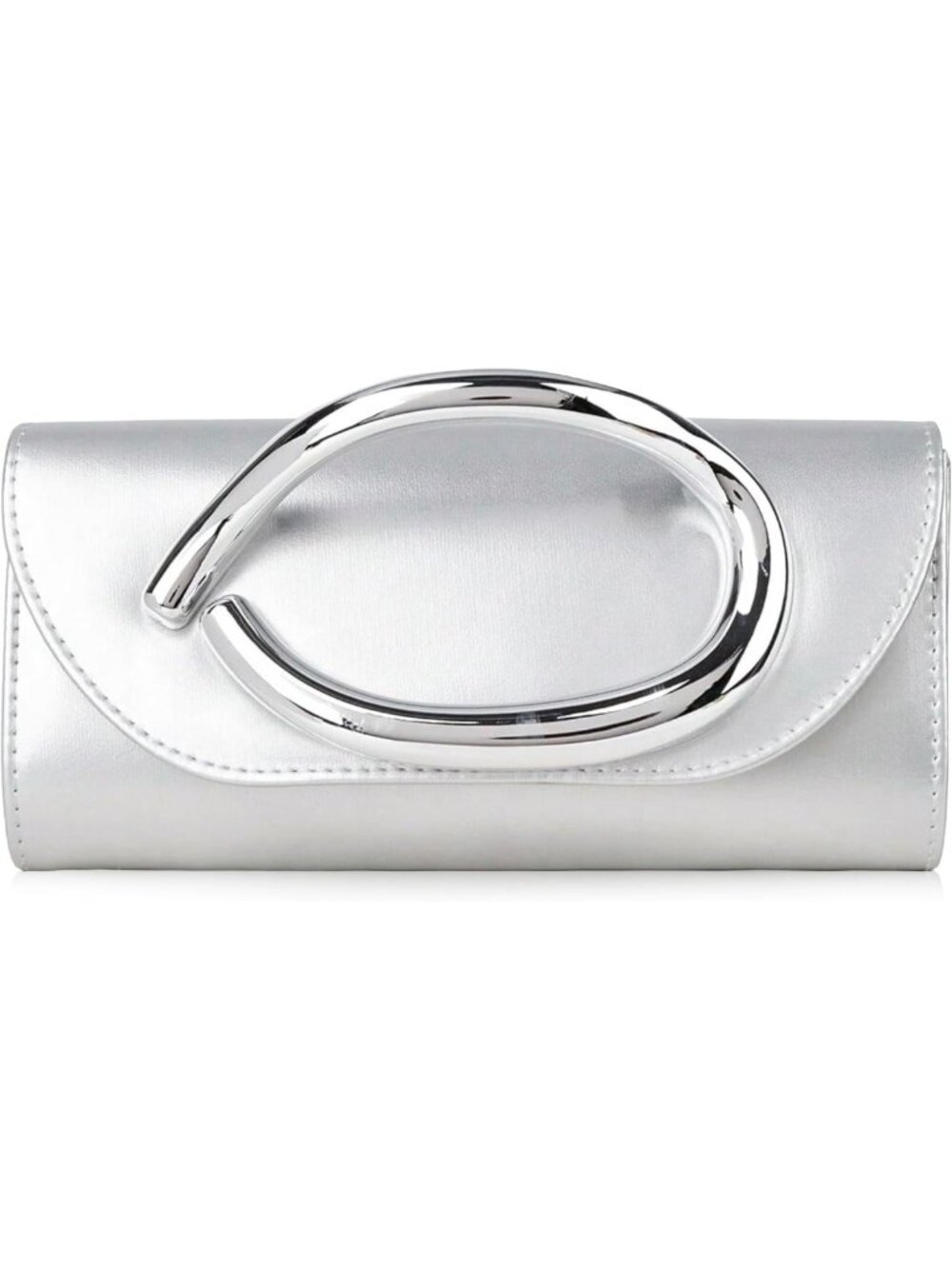 Chic Evening Clutch Bag for Women | Metal Handle & Chain Strap | Stylish Purse